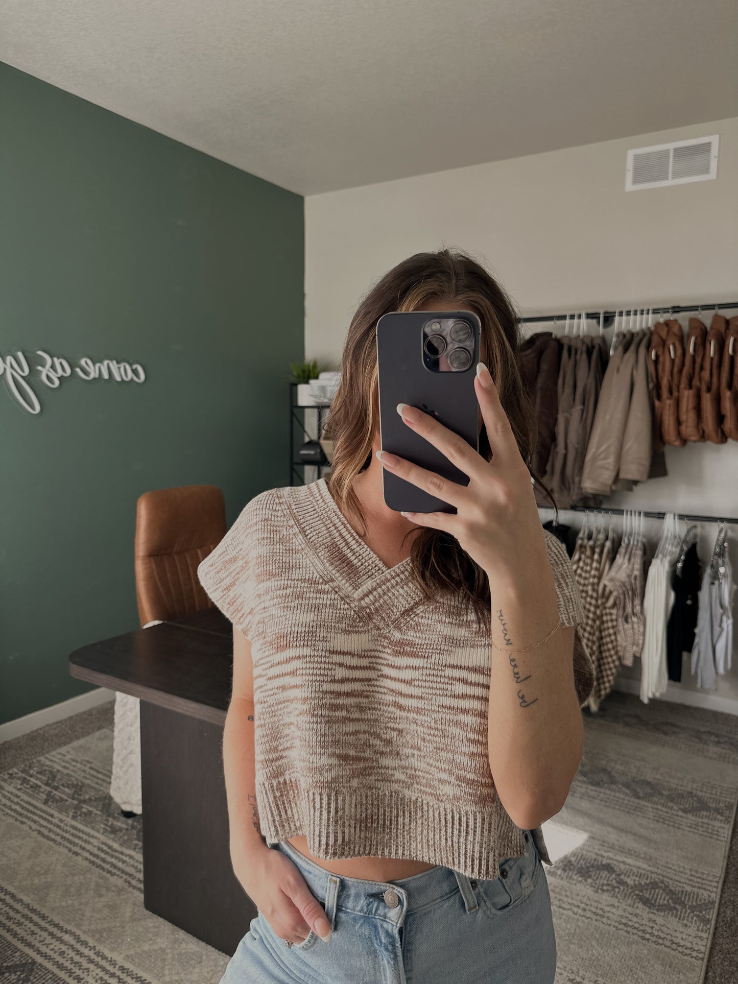 Cropped Sweater Top // IVORY MOCHA